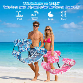 Nyrveua pool float adjustable straps for personalized fitting.