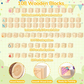 Nyxuso smooth wood blocks material ideal for coloring without ink bleed.