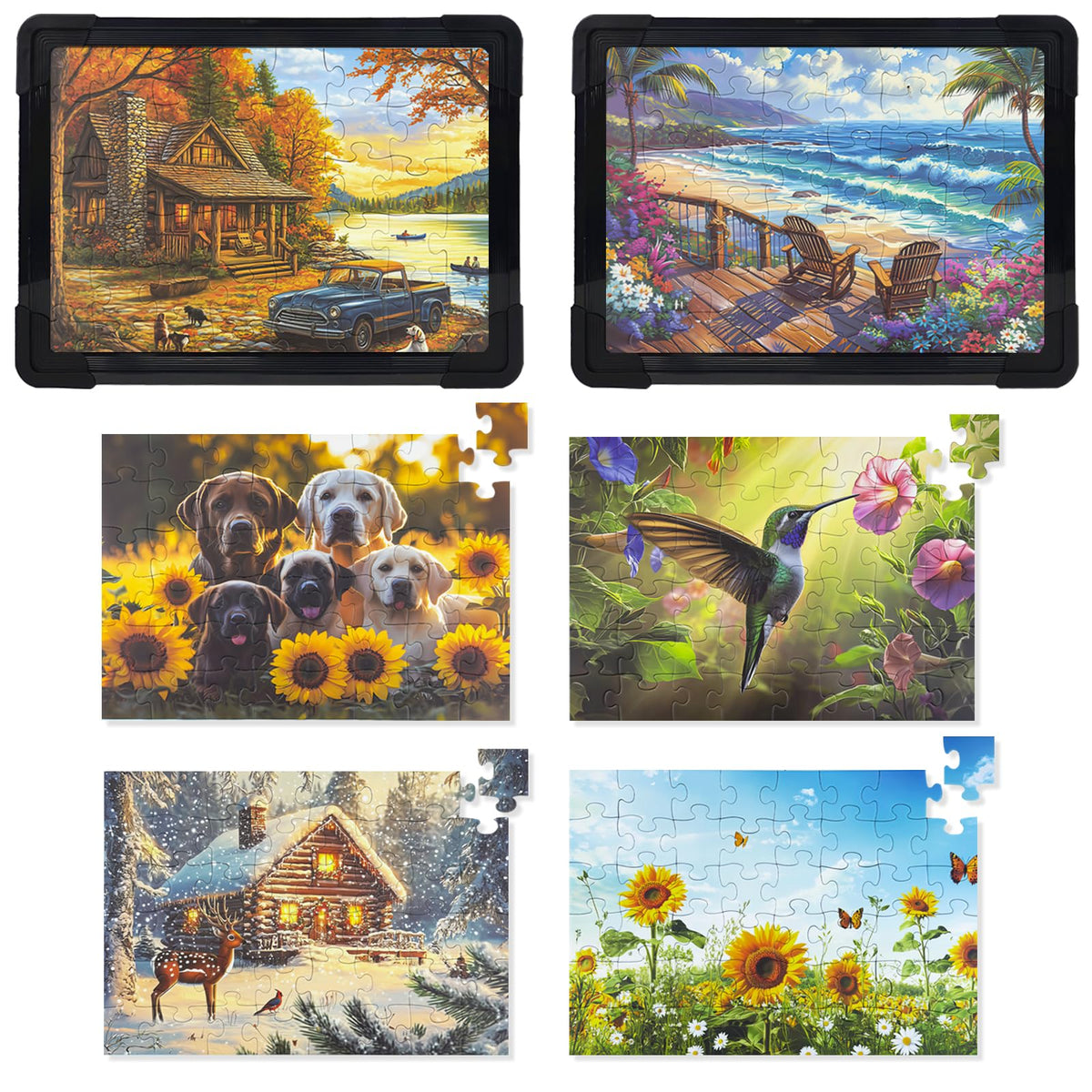 NZNDB six large piece puzzles for seniors with easy grasp.