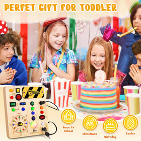 OAKJAR Busy Board switch designs boost fine motor skills.