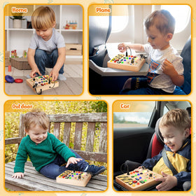 OAKJAR Busy Board travel-friendly design keeps toddlers engaged.