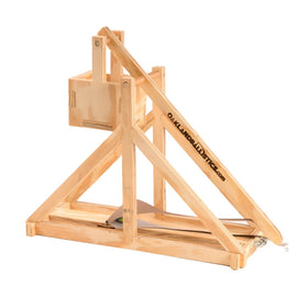 Oakland Ballistics Wood Trebuchet Kit front view for hands-on learning.