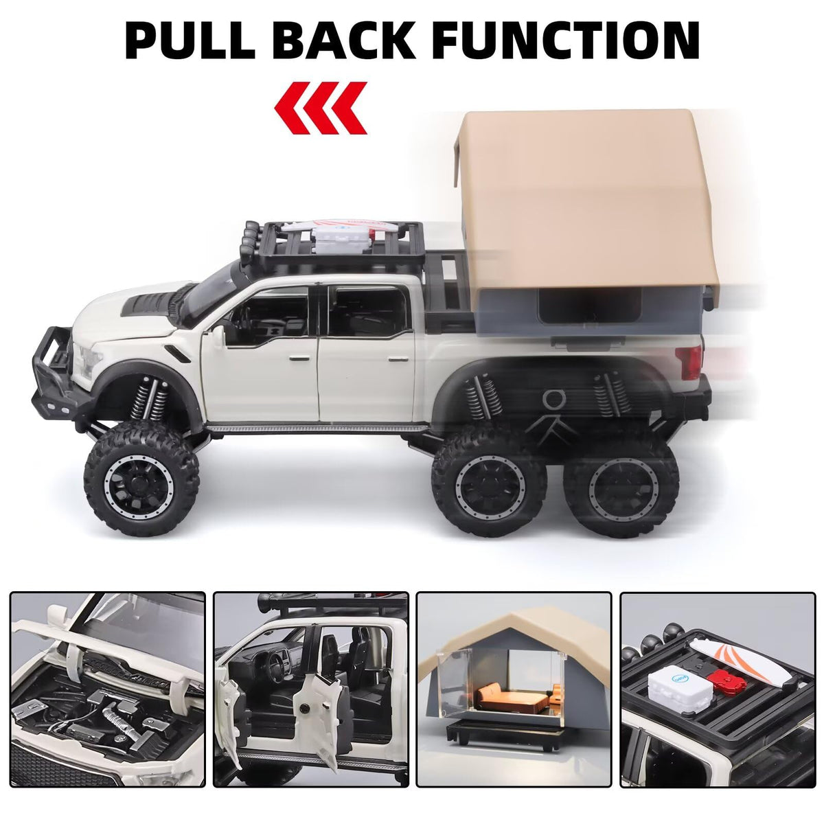 OANMYJJO F150 diecast truck rear pull-back for quick retries