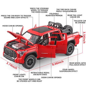OANMYJJO Tundra diecast truck side view highlights durable zinc alloy body.