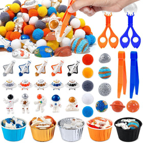 OAXNTGW space sensory bin filler with astronaut bowls for sorting and counting play