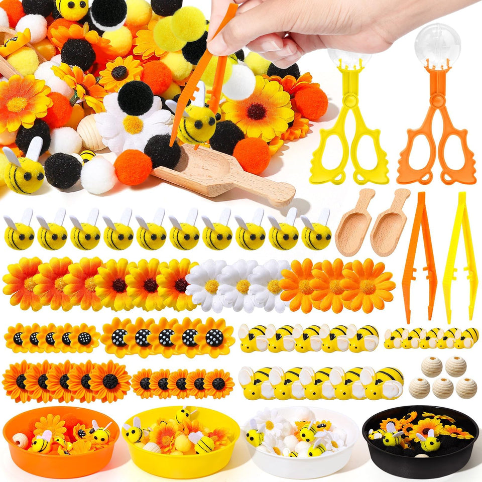 OAXNTGW sunflower sensory bin 172-piece set for imaginative play and fine motor skills.