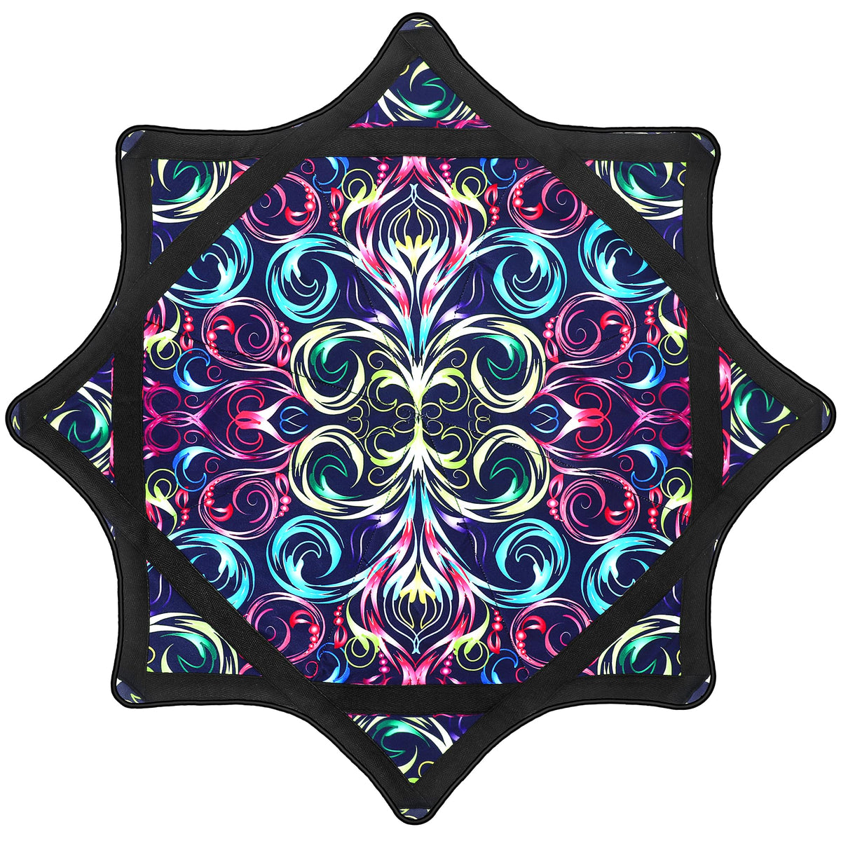 OAZOXCX Flow Star Cloth Toy with paisley pattern in motion for smooth practice.