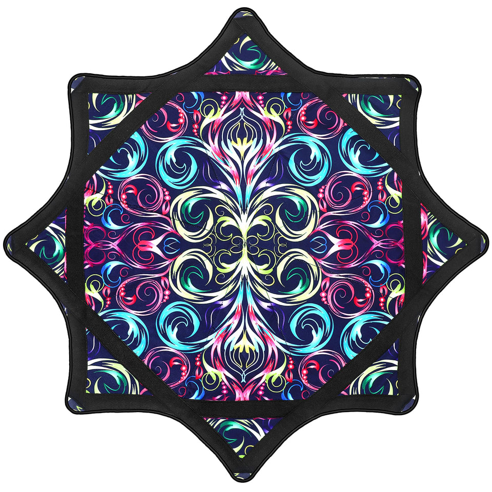 OAZOXCX Flow Star Cloth Toy with paisley pattern in motion for smooth practice.