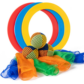 Oazoxcx juggling balls set with 3 hand-stitched balls for beginner practice.