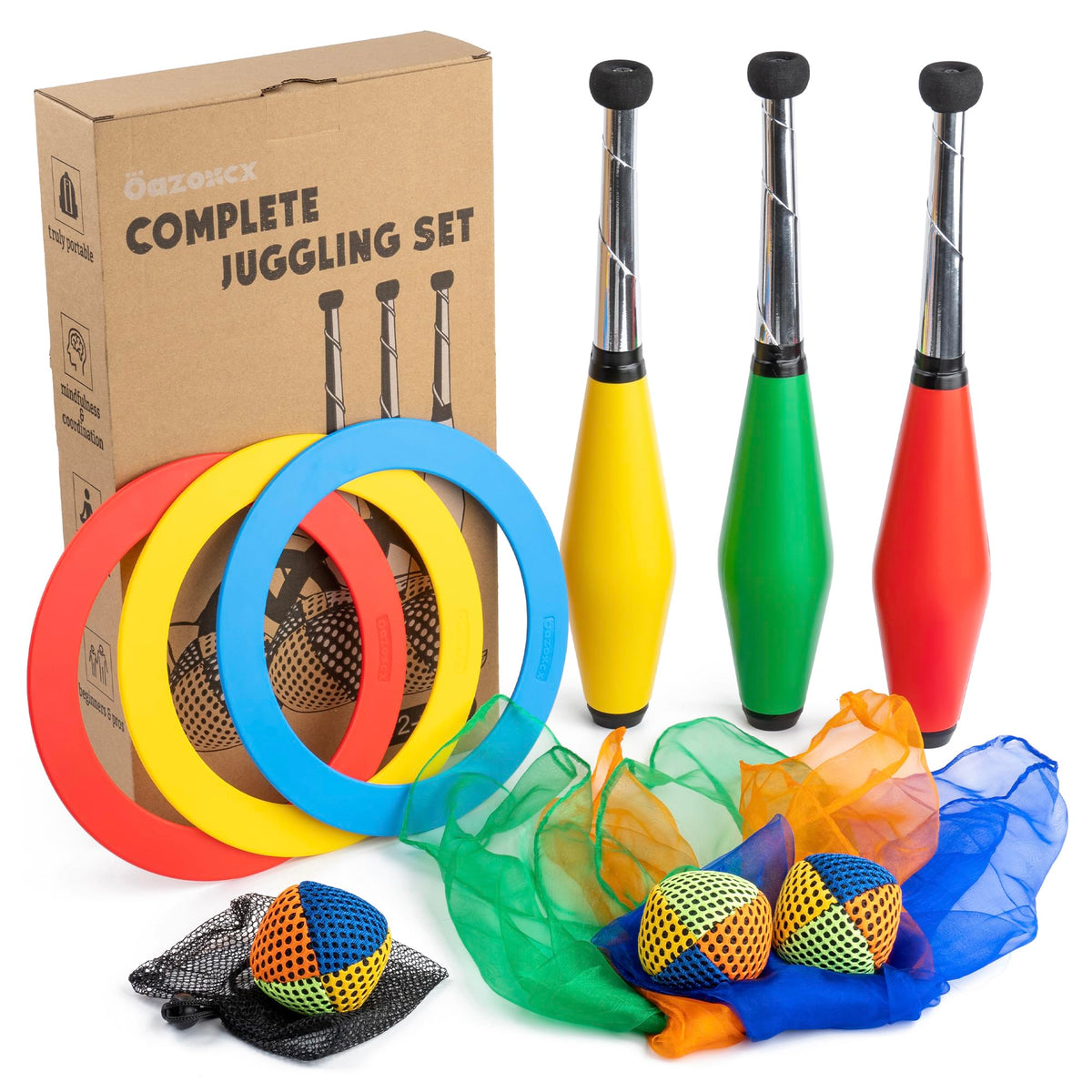 oazoxcx juggling kit beginner balls for smooth hand-eye coordination practice