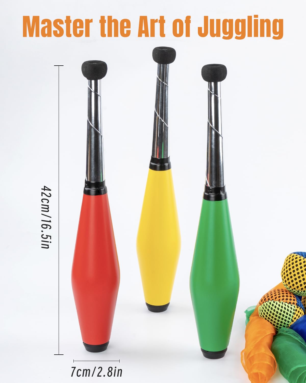 oazoxcx juggling kit clubs for sturdy grip and controlled spins
