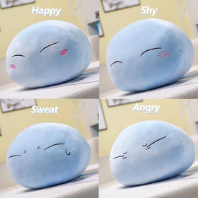 Obanai slime plushie side view highlighting plush padding for cozy support.