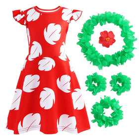 Obavioy Hawaiian dress with luau print for imaginative dress-up and tropical party fun