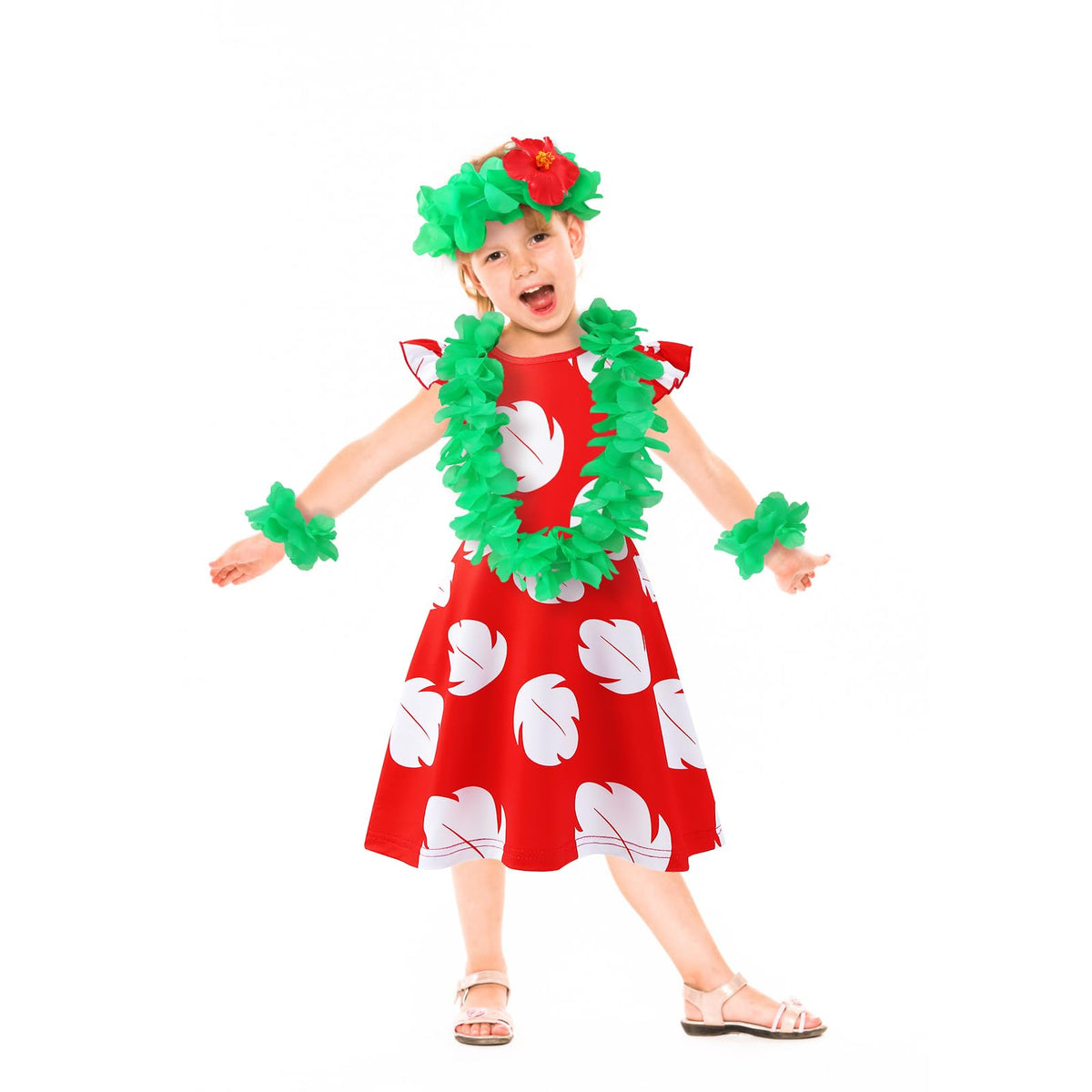 Obavioy leis headband keeps hair in place during energetic party activities