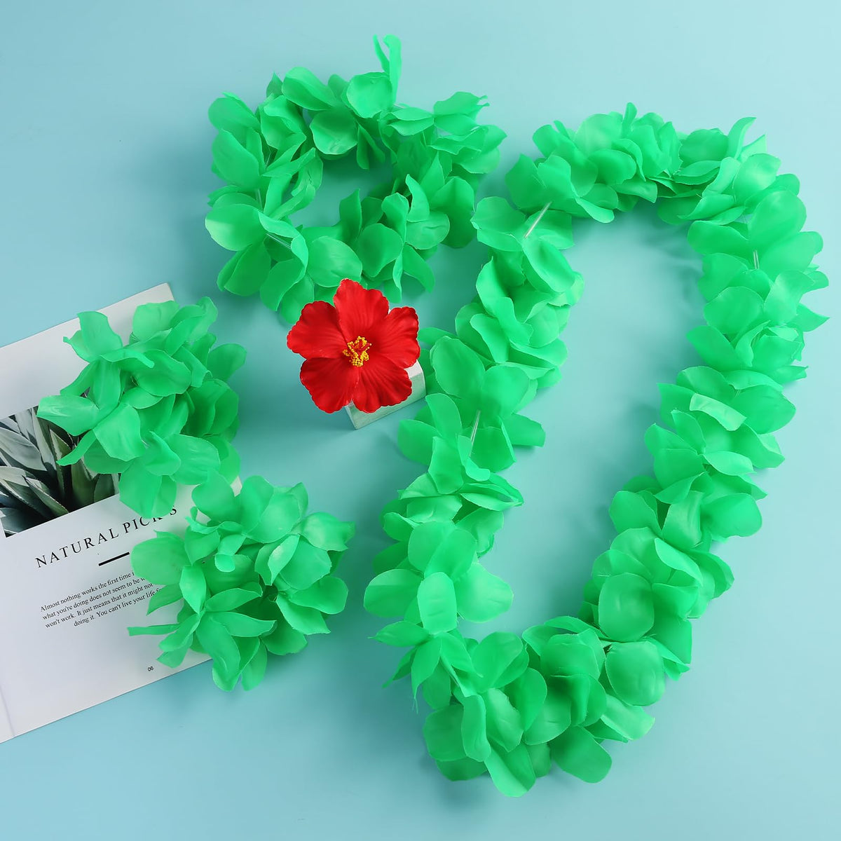 Obavioy luau flower necklace enhances festive flair for birthday parties and photos