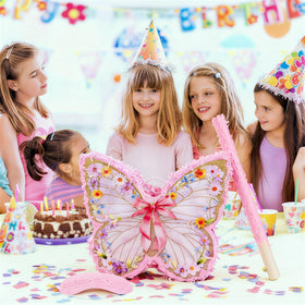 OBBOLO compact 14x12 inch pinata fits butterfly and floral themes.