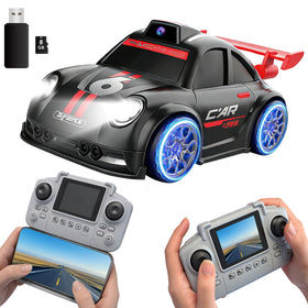 OBEST Mini RC Car with remote and camera screen for precise backyard racing.