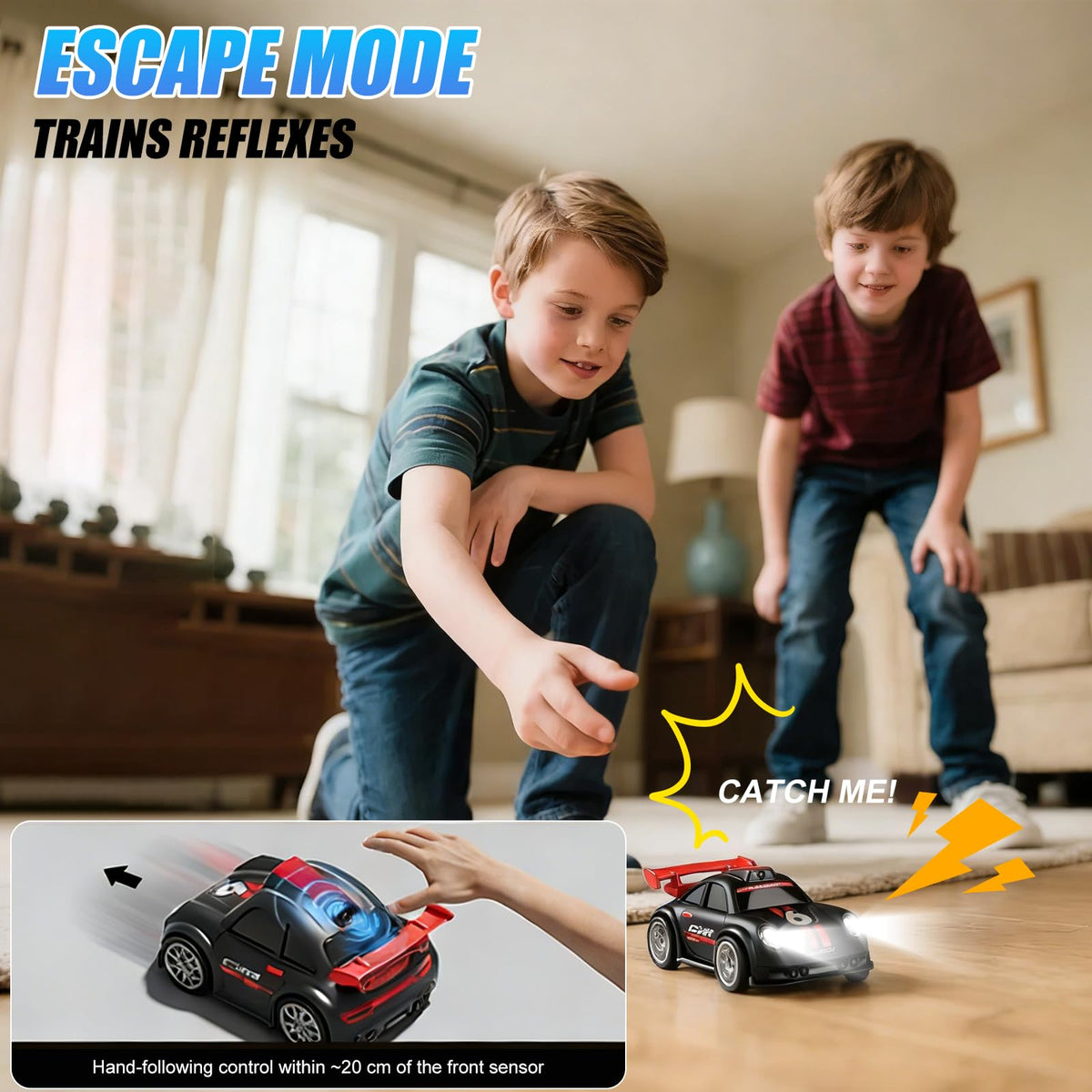 OBEST RC Car LED lights and music create immersive racing ambience.