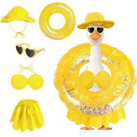 OBILAN porch goose outfit with yellow bikini for a bright yard display