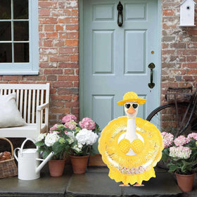 OBILAN yellow swim ring completes tropical porch styling