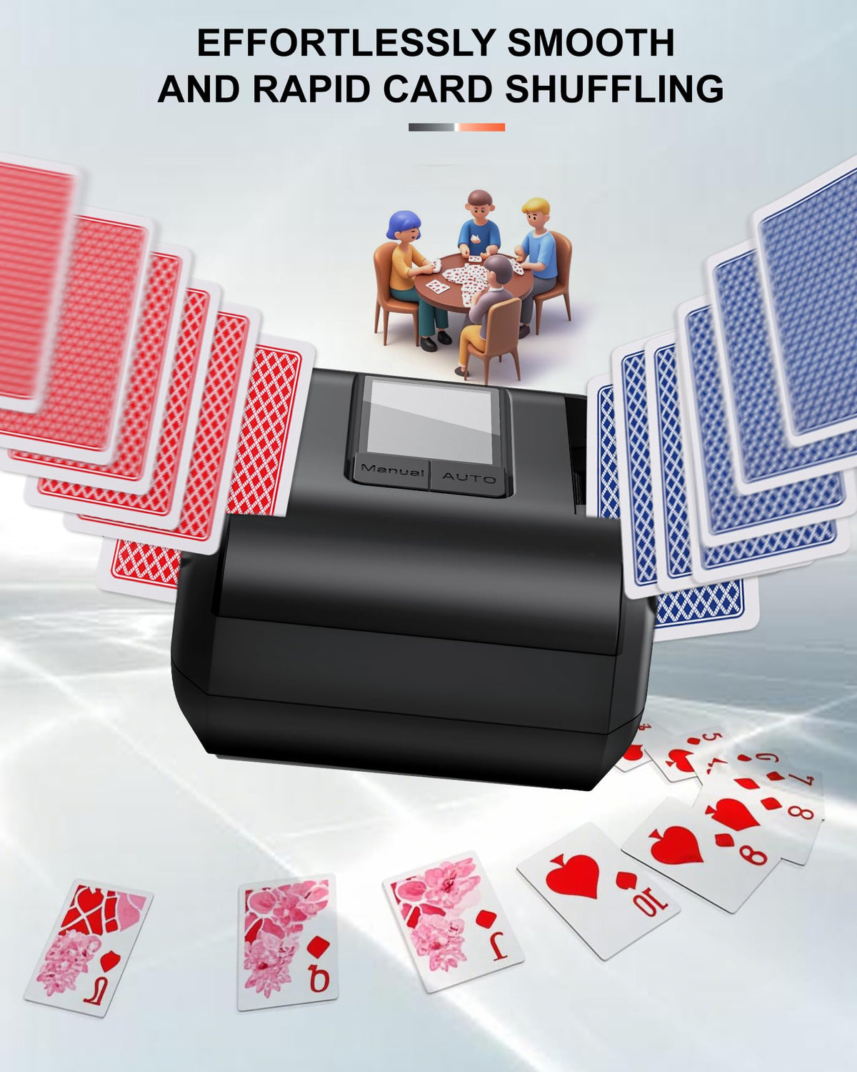 OBLITZON shuffling two decks demonstrates fast efficiency during play.