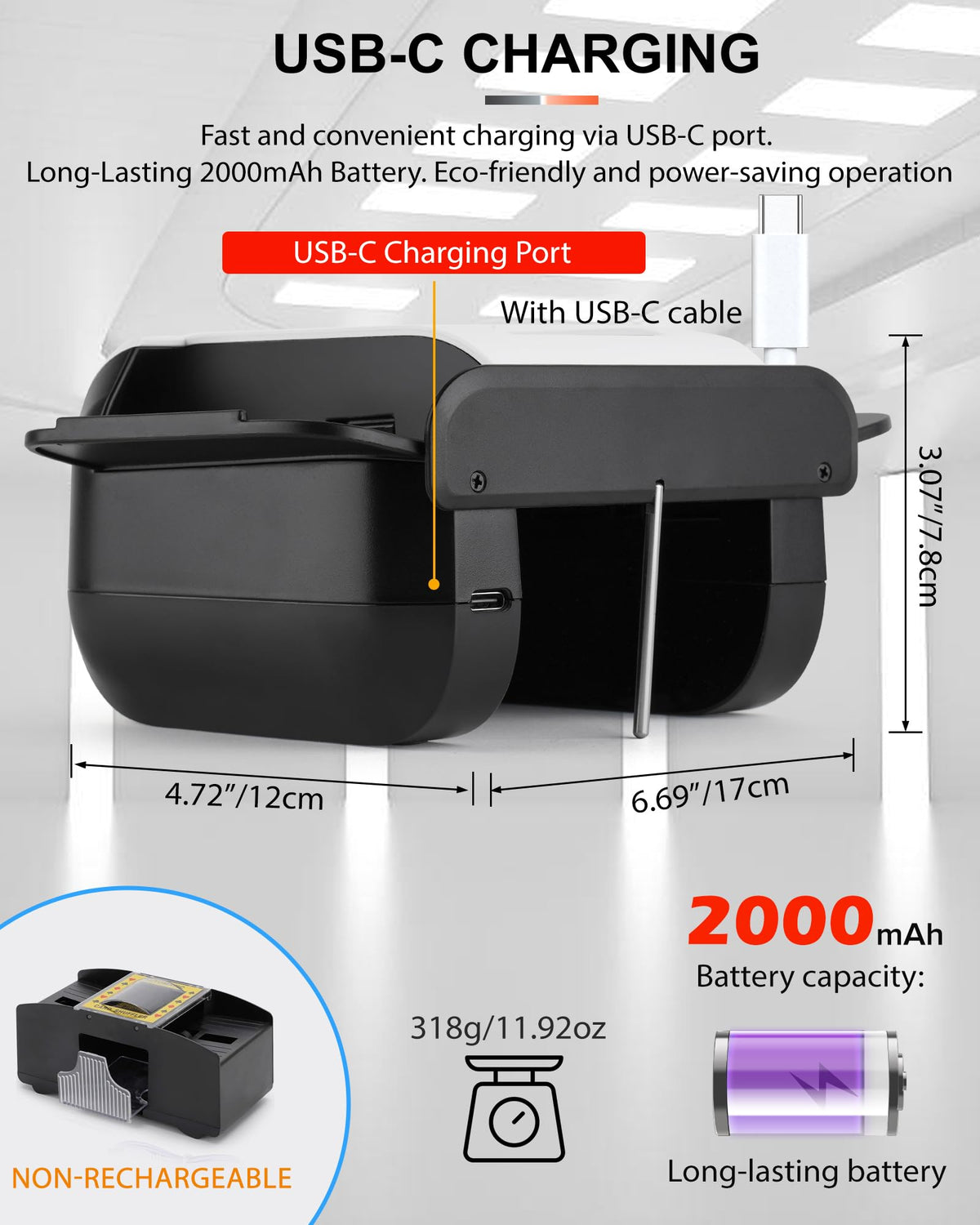 OBLITZON adjustable wings accommodate poker UNO and more card sizes.