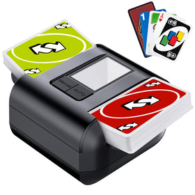 OBLITZON automatic card shuffler front view, compact for easy setup.