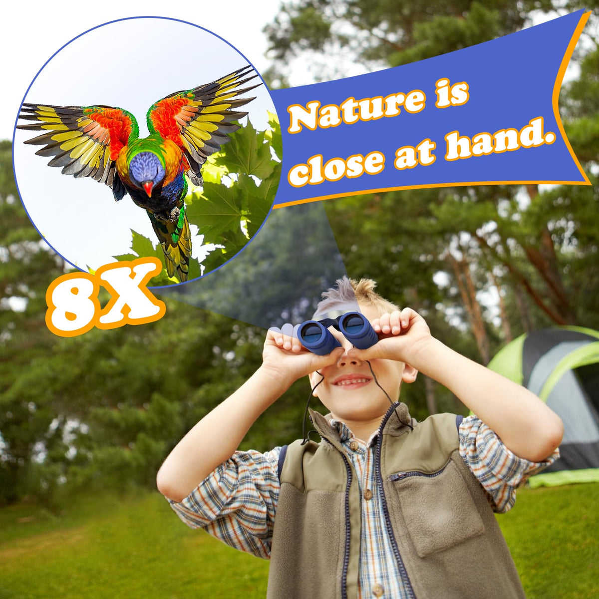 OBUBY kids binoculars with soft eyepieces protect eyes during play