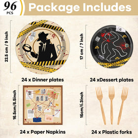 OBUSATT detective plates 7-inch ideal for snacks and desserts