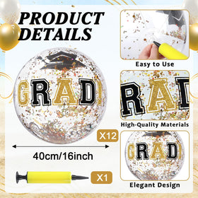 OBUSATT grad-cap-stars ball 16inch sparkles and works as a photo prop