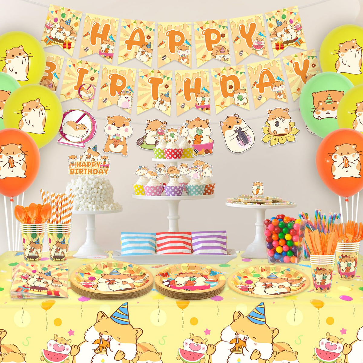 Obussgar hamster tablecloth keeps surfaces clean and ties decor together