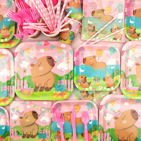 Obussgar Pink Capybara balloons bring color and celebration to the room.