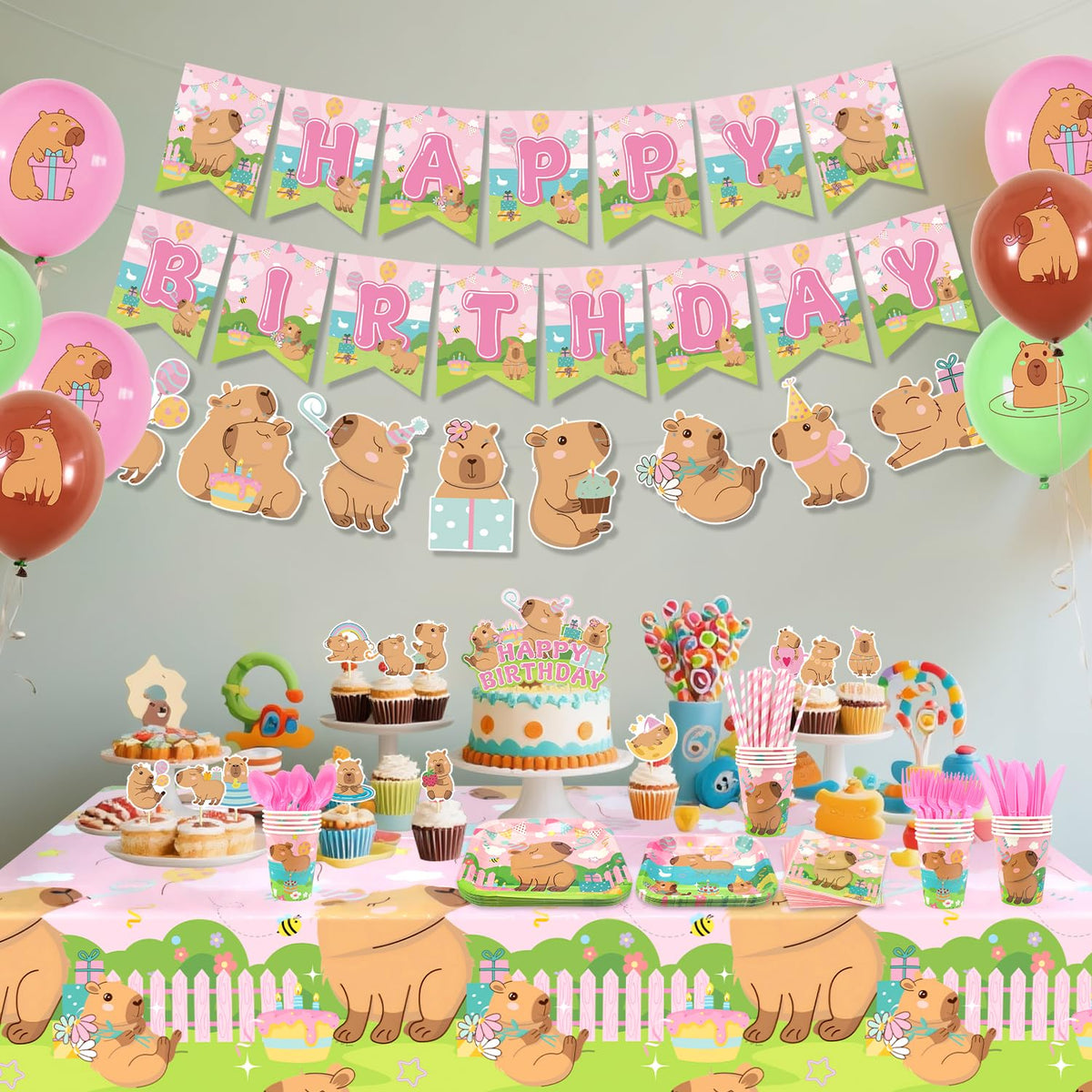 Obussgar Pink Capybara 9-inch plates provide sturdy dining for guests.