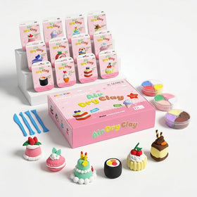 OBVIO HOME air dry clay dessert designs set for screen-free creative play and pretend desserts.