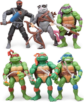 OBXAVV turtles 4-7inch action figures bundle shown for dynamic poses and play