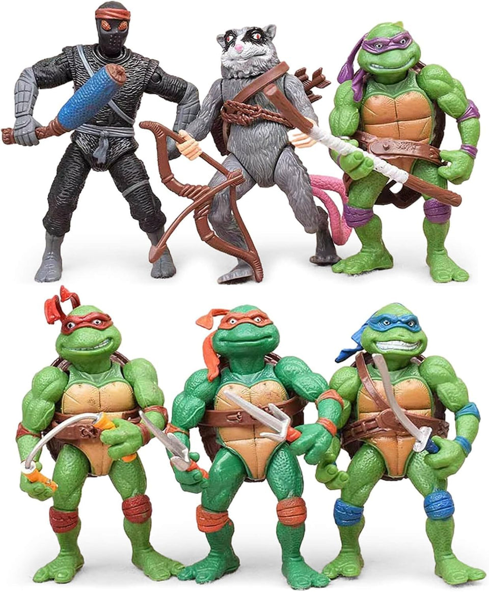 OBXAVV turtles 4-7inch action figures bundle shown for dynamic poses and play