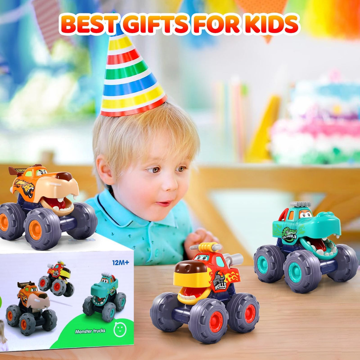 OCATO bright colors and big wheels attract busy toddlers during play.