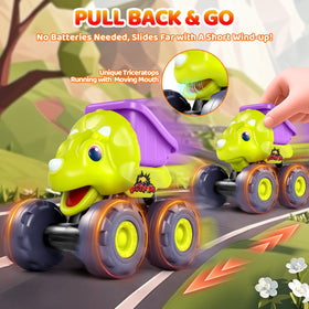 OCATO T-Rex action toy offers pull-back movement and chunky wheels.