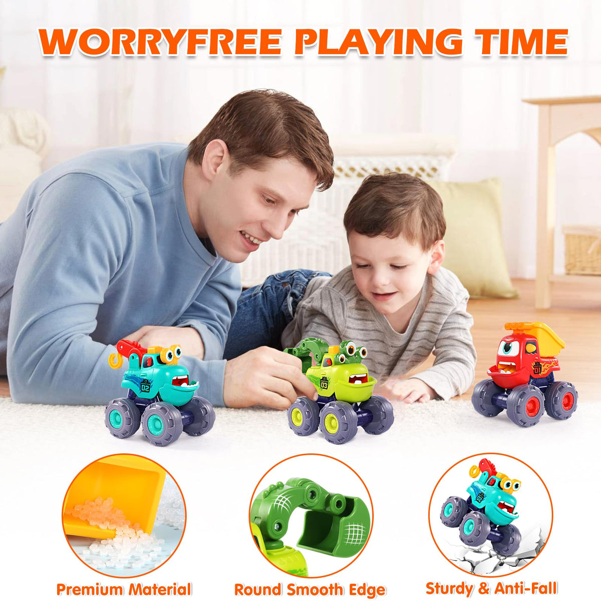 OCATO Monster Truck in bright colors enhances visual appeal during play.