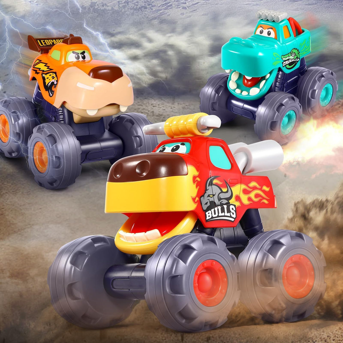 OCATO monster truck bull toy with bold wheels that boost toddler engagement.