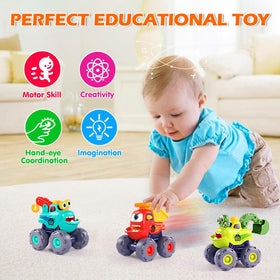 OCATO Monster Truck Pull-Back Car demonstrates fast rolling and simple action.