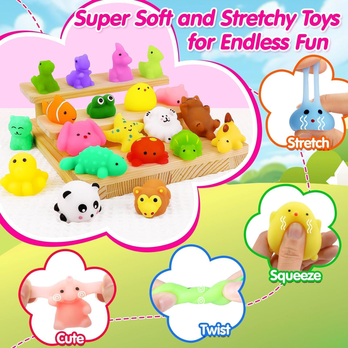 OCATO panda squishy mini for color play and imaginative storytelling.