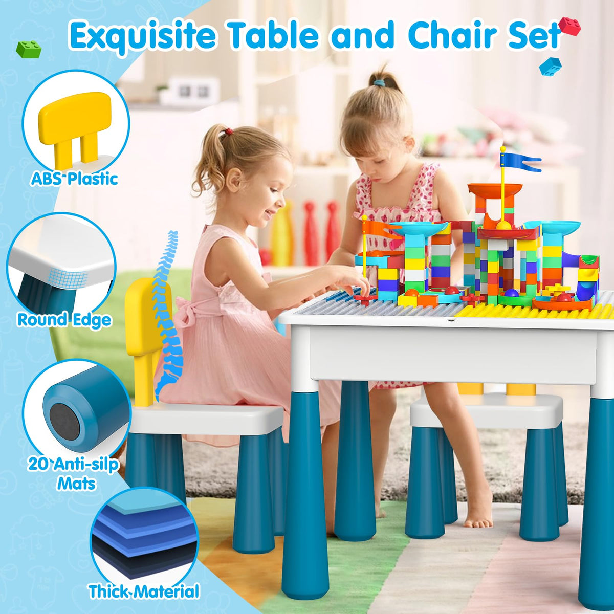 OCATO round edges and anti-slip mat for safe play sessions.