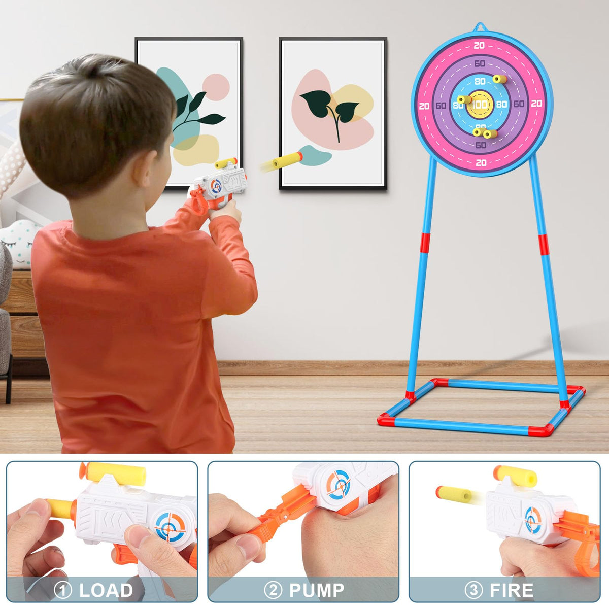 Ocditikl 6 target cans for varied scoring and fast-paced practice.