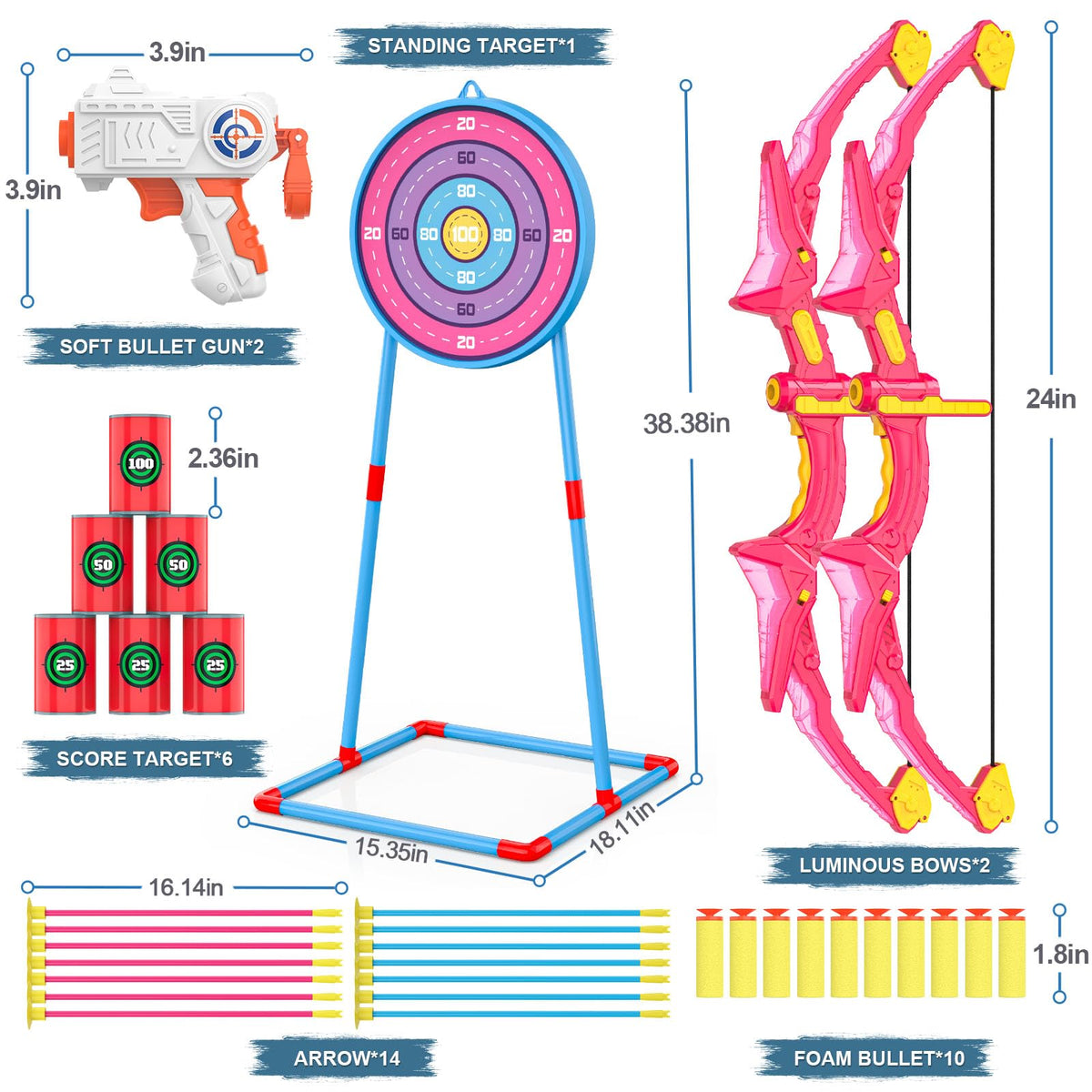 Ocditikl indoor-outdoor kids archery toy offers versatile play spaces.
