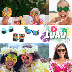 Ocean Line Luau sunglasses being worn by kids, a fun fashion prop for playful photos.