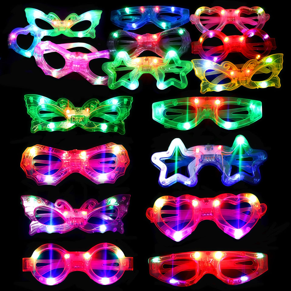 OceanWings LED glasses in circle shape bright glow for kids' glow party