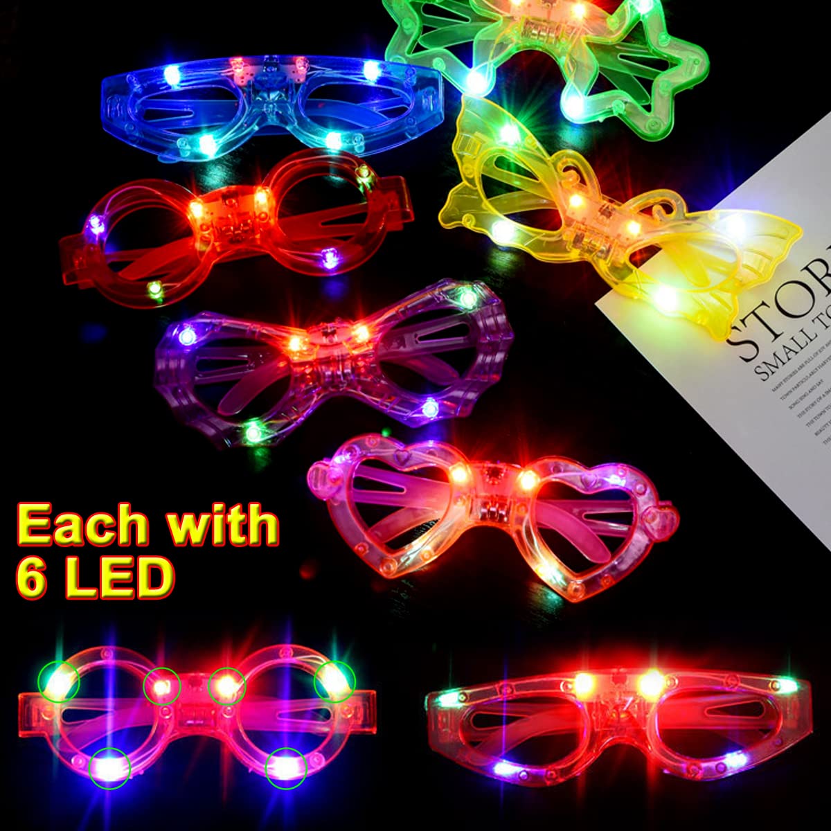 OceanWings LED glasses spider web shape for playful Halloween vibe