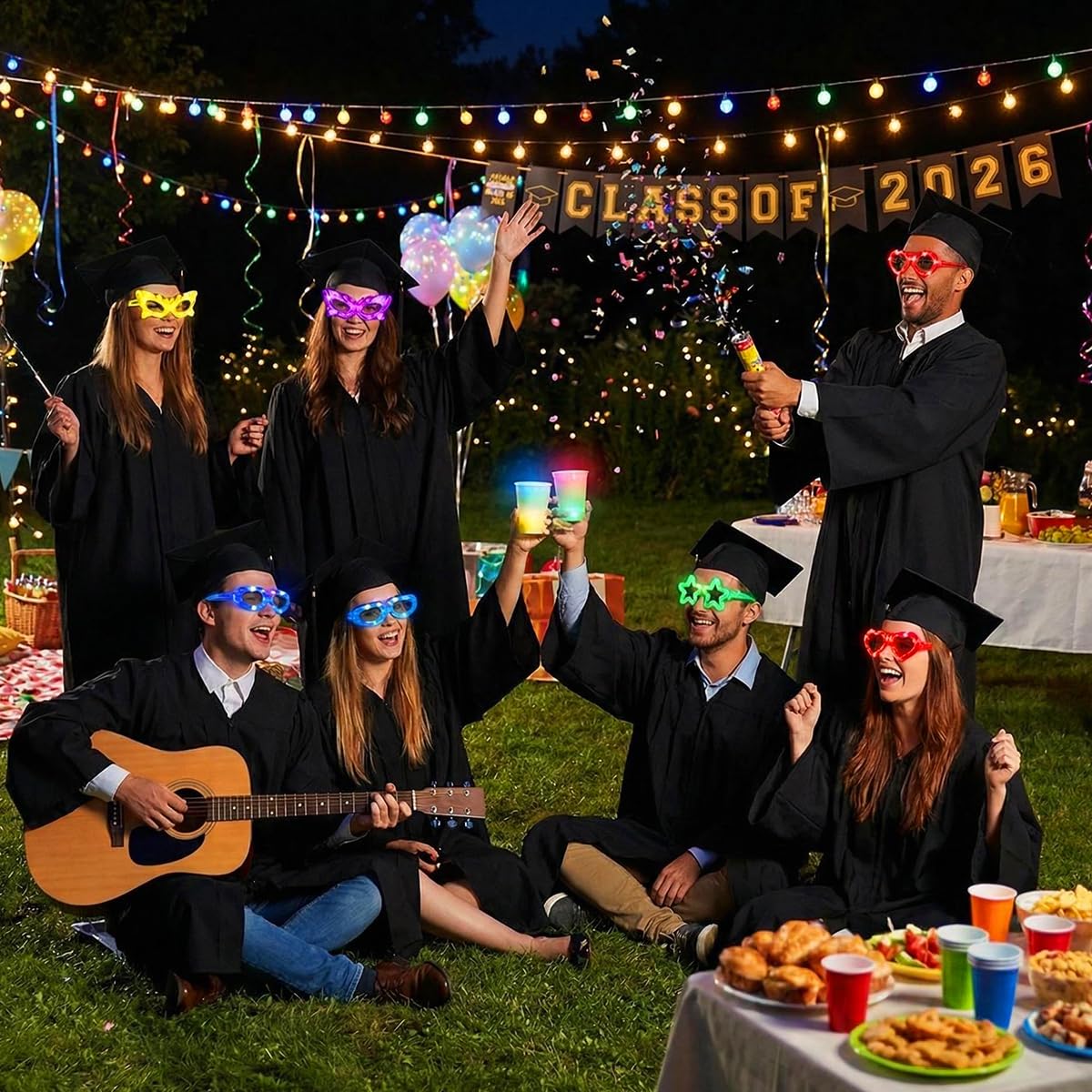 OceanWings LED glasses in star shape spark party moments