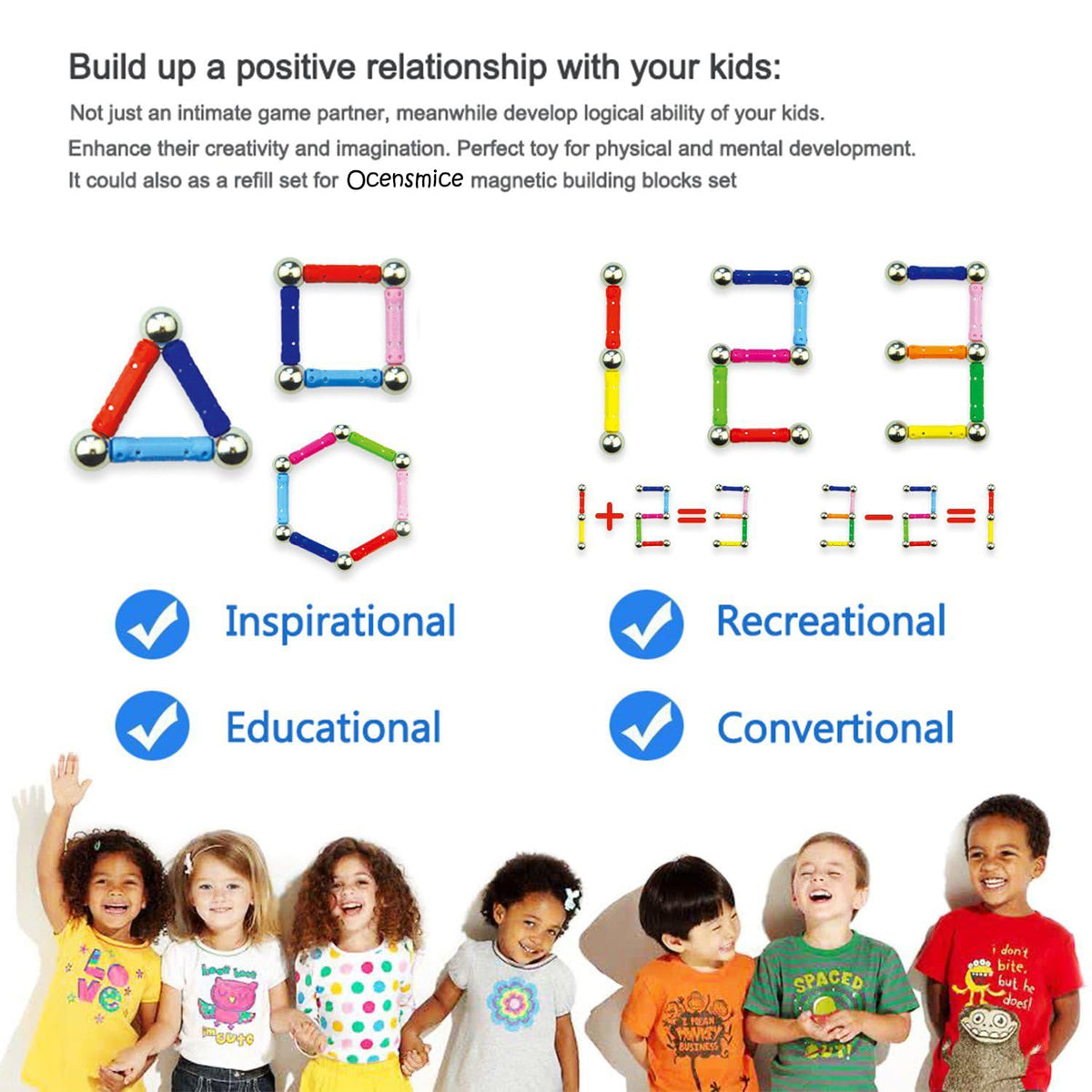 Ocensmice 210-piece set for versatile configurations and creative play.